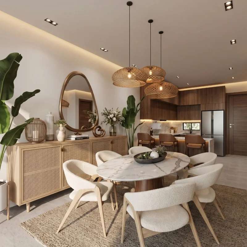 Apartamento tipo B, comedor
