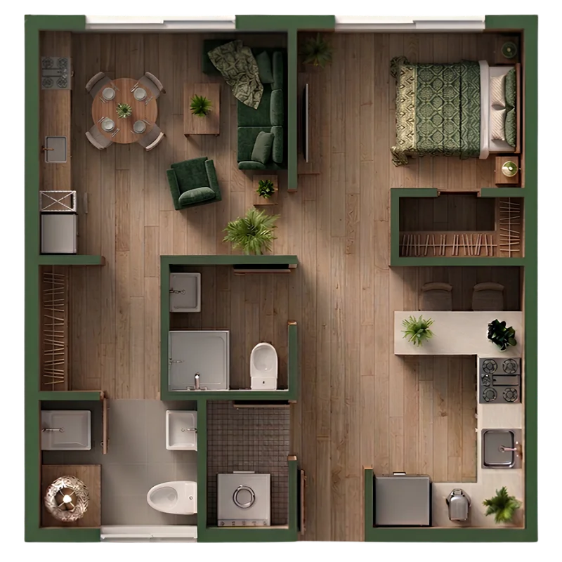 Planta Tipo B 1 Habitación Amelia V