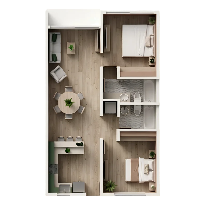 Planta Tipo A 2 Habitaciones Amelia V